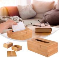 Bamboo | Creative Bamboo Square Tissue Box Fashion Style Seat Type Roll Storage Paper Box Desktop Organizer Home
