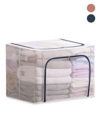 80L Waterproof Nylon Storage Box Thickened Transparent Cloth Folding With Top & Front Zipper (W50 x D40 x H40)cm