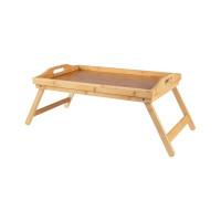 Bamboo | Folding bed table tray food breakfast serving tray with legs