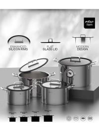 6.55L Stainless Steel Non-Stick Cookware Pro With Lid DH-03824 (D24 x H14.5)cm