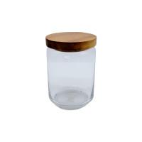 BILLI® Glass Canister with Stackable Wooden Lid (Medium) 750ML