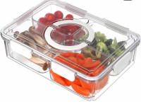 Acrylic Food Storage Container 4 Compartments with Airtight Lid Leak Proof