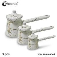 Phoenix 3Pcs Golden Marble Coffee Warmer Set 300, 400, 600 ml