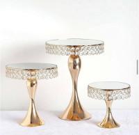 Mirror Crystal Cake Stand Set Of 3