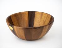 Billi Acacia Wood Round Serving Bowl for Fruits or Salads